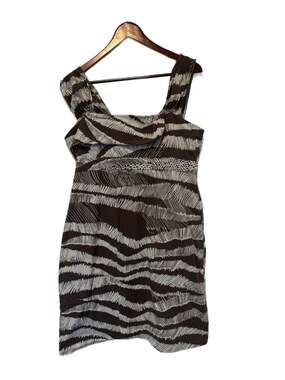 BCBGMaxAzria Cocoa Combo Safari Print Sleeveless Cotton Mini Dress